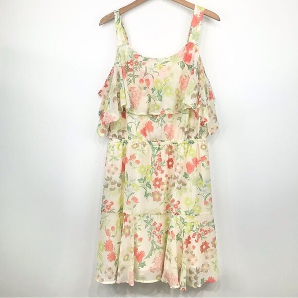 Maurices NEW Ruffled Cream Floral Print Dress - Picture 2 of 13